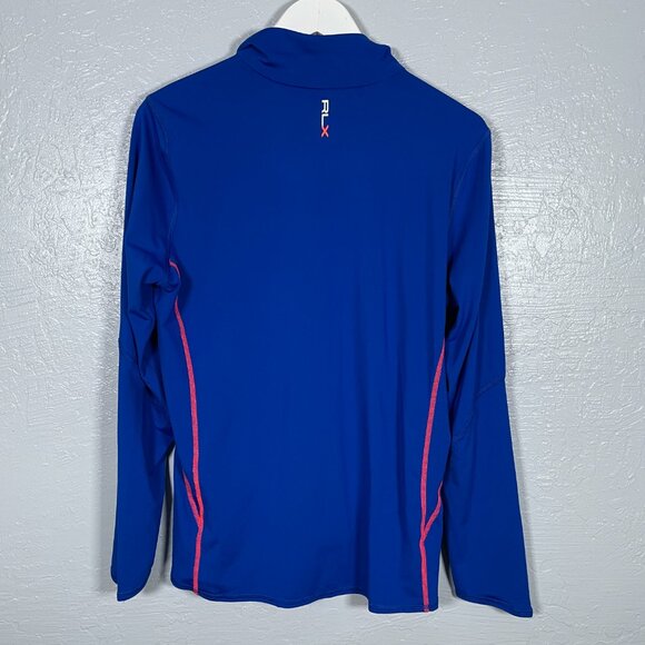 Ralph Lauren RLX Men XL Blue Red 1/4 Zip Shirt 2015 US Open Chambers Bay Golf - Picture 7 of 12